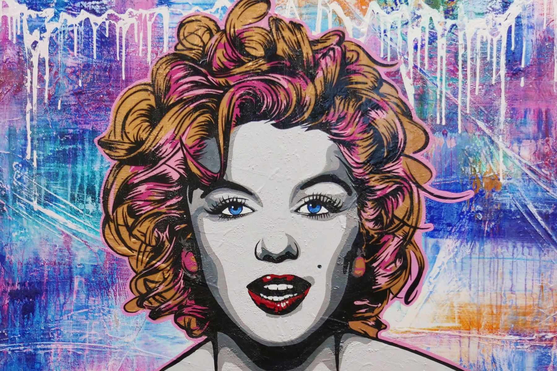 Suave Ms M 140cm x 180cm Marilyn Monroe Textured Urban Pop Art Painting (SOLD)