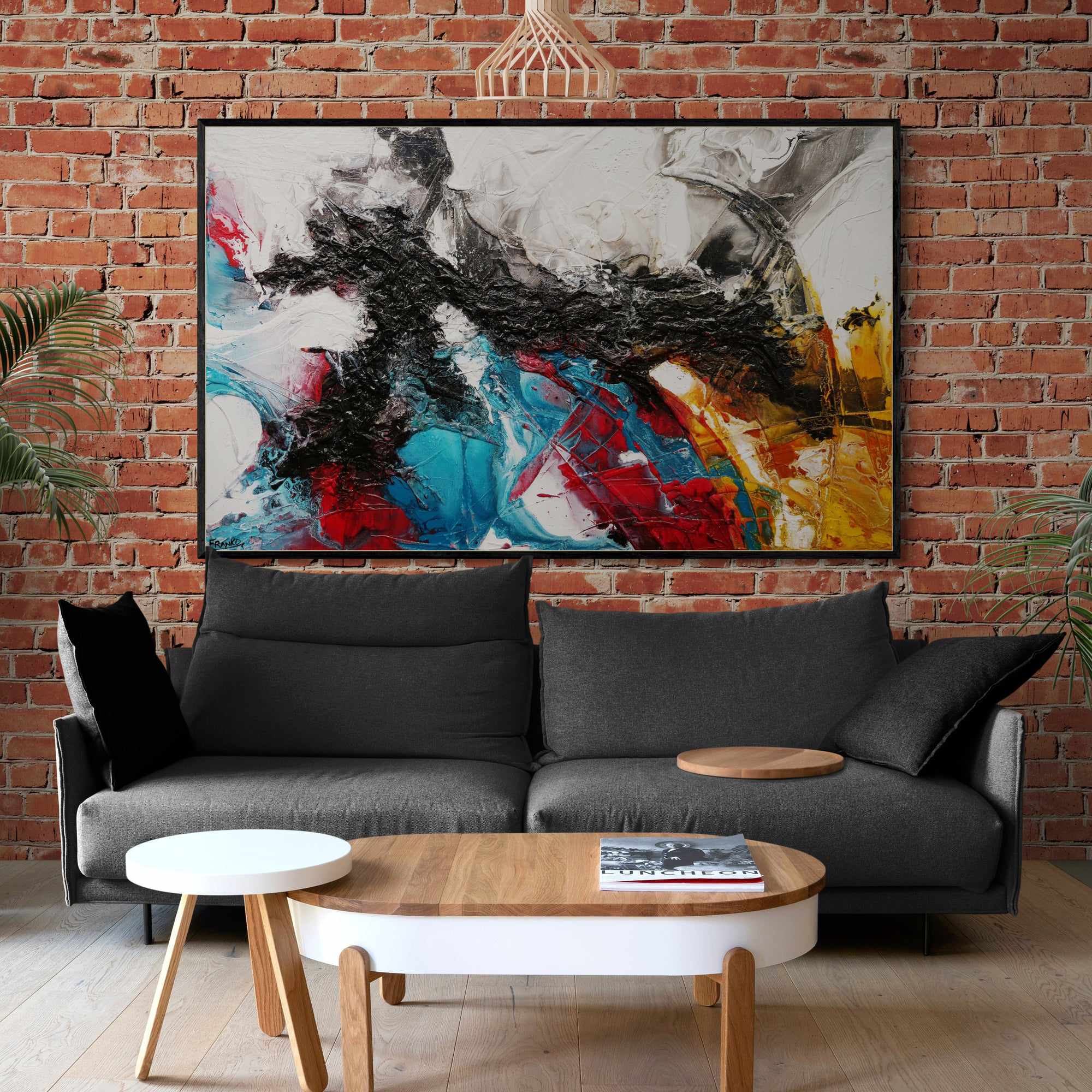 Sugar Candy 160cm x 100cm Colourful Textured Abstract Painting-Abstract-Franko-[franko_art]-[beautiful_Art]-[The_Block]-Franklin Art Studio