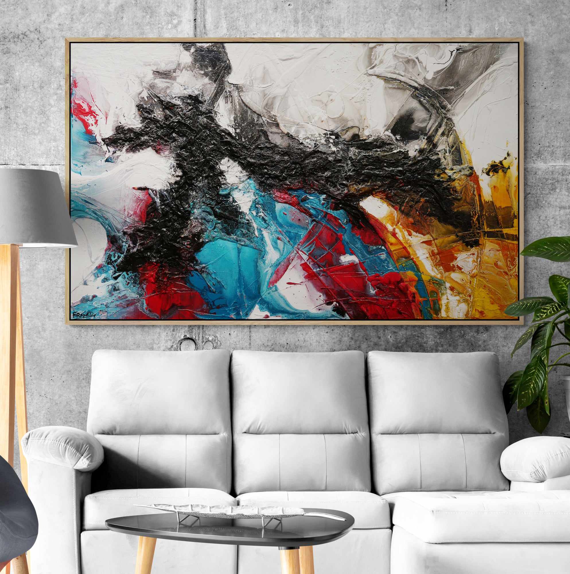 Sugar Candy 160cm x 100cm Colourful Textured Abstract Painting (SOLD)-Abstract-Franko-[huge]-[Australian]-[best Selling]-Franklin Art Studio