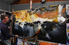 Sunburst Sienna 190cm x 100cm Black Sienna Textured Abstract Painting (SOLD)-Abstract-Franko-[franko_artist]-[Art]-[interior_design]-Franklin Art Studio