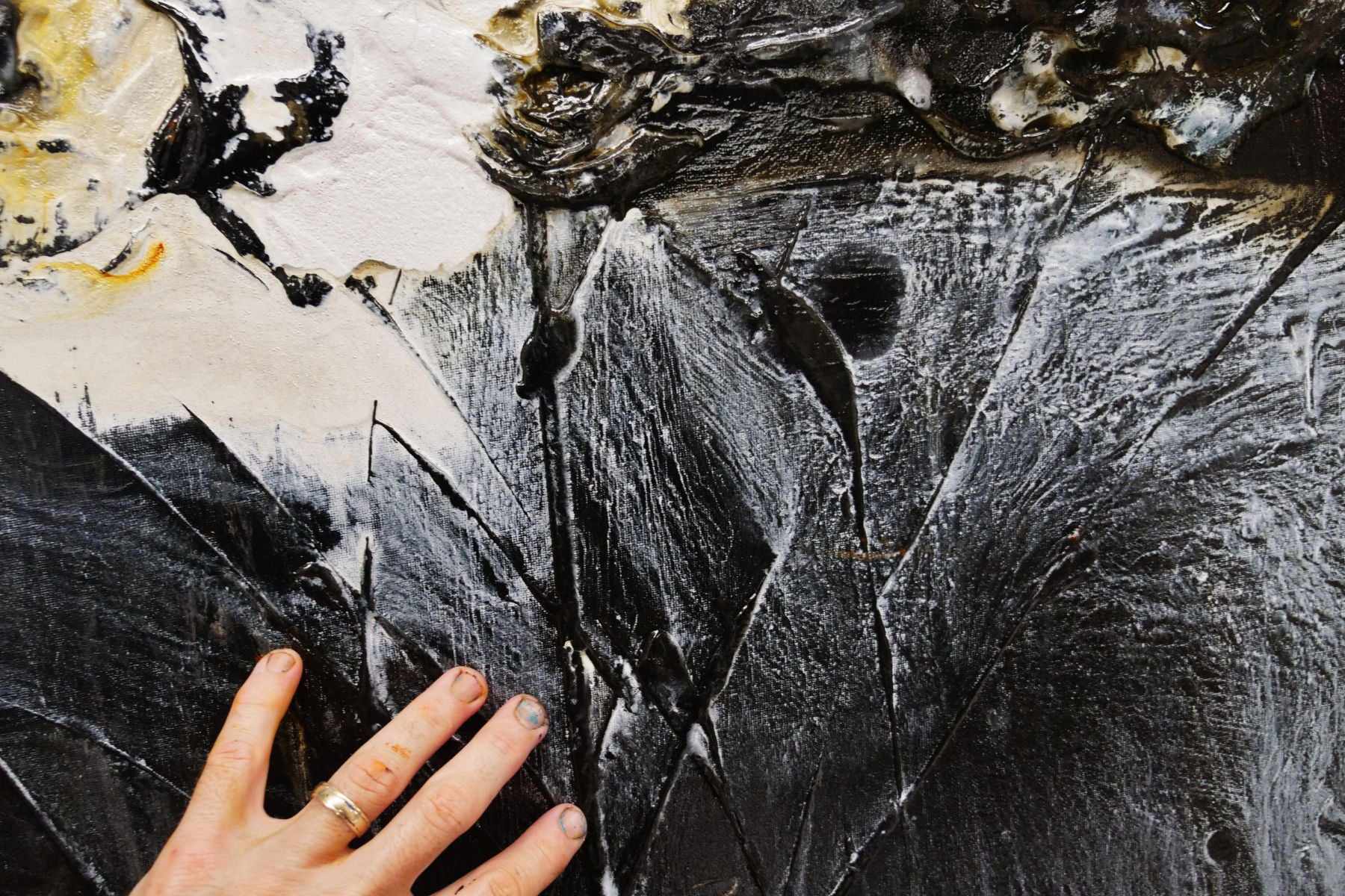 Sunburst Sienna 190cm x 100cm Black Sienna Textured Abstract Painting (SOLD)