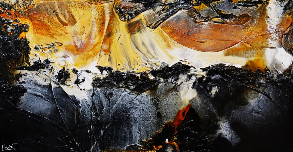 Sunburst Sienna 190cm x 100cm Black Sienna Textured Abstract Painting (SOLD)-Abstract-Franko-[Franko]-[Australia_Art]-[Art_Lovers_Australia]-Franklin Art Studio