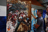 Sunset Ahiga 120cm x 150cm Indian War Horse Urban Pop Book Club Painting (SOLD)-book club-[Franko Artist]-[Gold Coast]-[Brisbane]-[Huge]-Franklin Art Studio