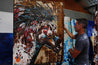 Sunset Ahiga 120cm x 150cm Indian War Horse Urban Pop Book Club Painting (SOLD)-book club-Franko-[franko_artist]-[Art]-[interior_design]-Franklin Art Studio