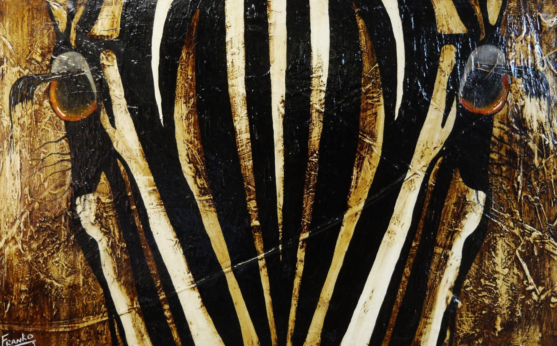 Tatilayos (Deep Happiness) 160cm x 100cm Zebra Painting (SOLD)-abstract realism-Franko-[Franko]-[Australia_Art]-[Art_Lovers_Australia]-Franklin Art Studio