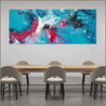 Teal & Magenta 200cm x 80cm Magenta Turquoise Black White Textured Abstract Painting (SOLD)-Abstract-Franko-[huge]-[Australian]-[best Selling]-Franklin Art Studio