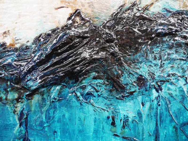 Teal Star 140cm x 100cm Teal Abstract Painting (SOLD)
