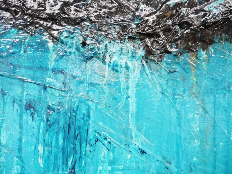 Teal Star 140cm x 100cm Teal Abstract Painting (SOLD)
