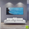 Teal Survivor 200cm x 80cm Blue Black Textured Abstract Painting (SOLD)-Abstract-Franko-[huge]-[Australian]-[best Selling]-Franklin Art Studio