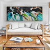 Teal and Oxide Rust 200cm x 80cm Black Teal Green Textured Abstract Painting (SOLD)-Abstract-Franko-[franko_art]-[beautiful_Art]-[The_Block]-Franklin Art Studio