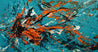Teal and Tango 190cm x 100cm Teal Orange Textured Abstract Painting (SOLD)-Abstract-Franko-[Franko]-[Australia_Art]-[Art_Lovers_Australia]-Franklin Art Studio