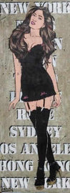 Teddy 160cm x 60cm Sexy Lingerie Concrete Pop Art Painting (SOLD)-urban pop-Franko-[Franko]-[Australia_Art]-[Art_Lovers_Australia]-Franklin Art Studio