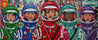 The 5th Element - Cadets 240cm x 100cm Space Cadet Textured Urban Pop Art Painting (SOLD)-Urban Pop Art-[Franko]-[Australian Artist]-[Large]-[Popular]-Franklin Art Studio