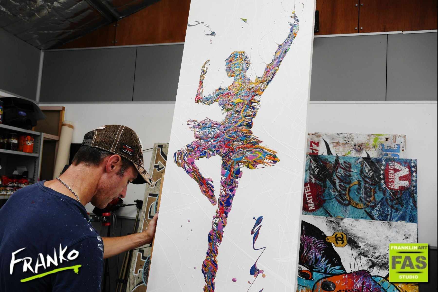The Ballet 160cm x 60cm Ballerina Pop Art Painting (SOLD)-urban pop-Franko-[franko_art]-[beautiful_Art]-[The_Block]-Franklin Art Studio