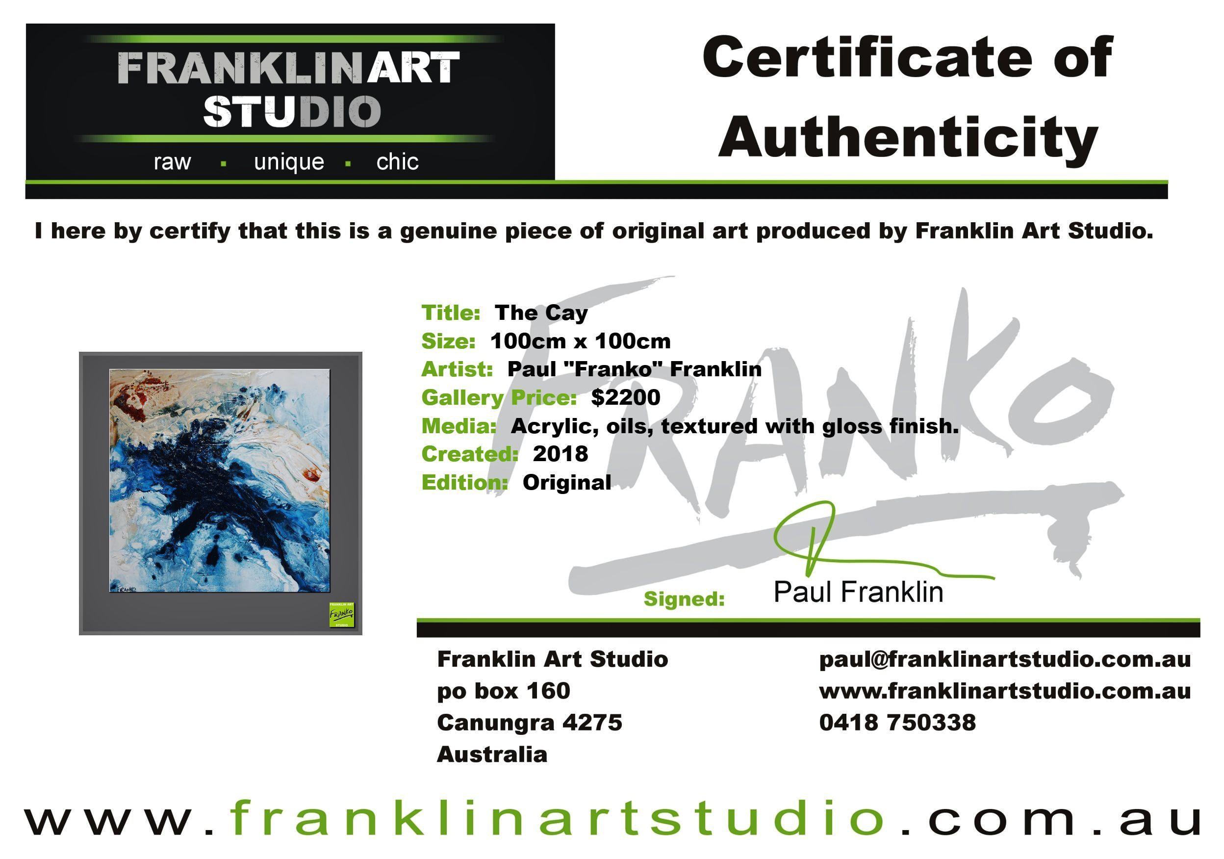 The Cay 100cm x 100cm White Blue Textured Abstract Painting (SOLD)-Abstract-[Franko Artist]-[Cheryl]-[Wendy]-[Gabriela]-Franklin Art Studio