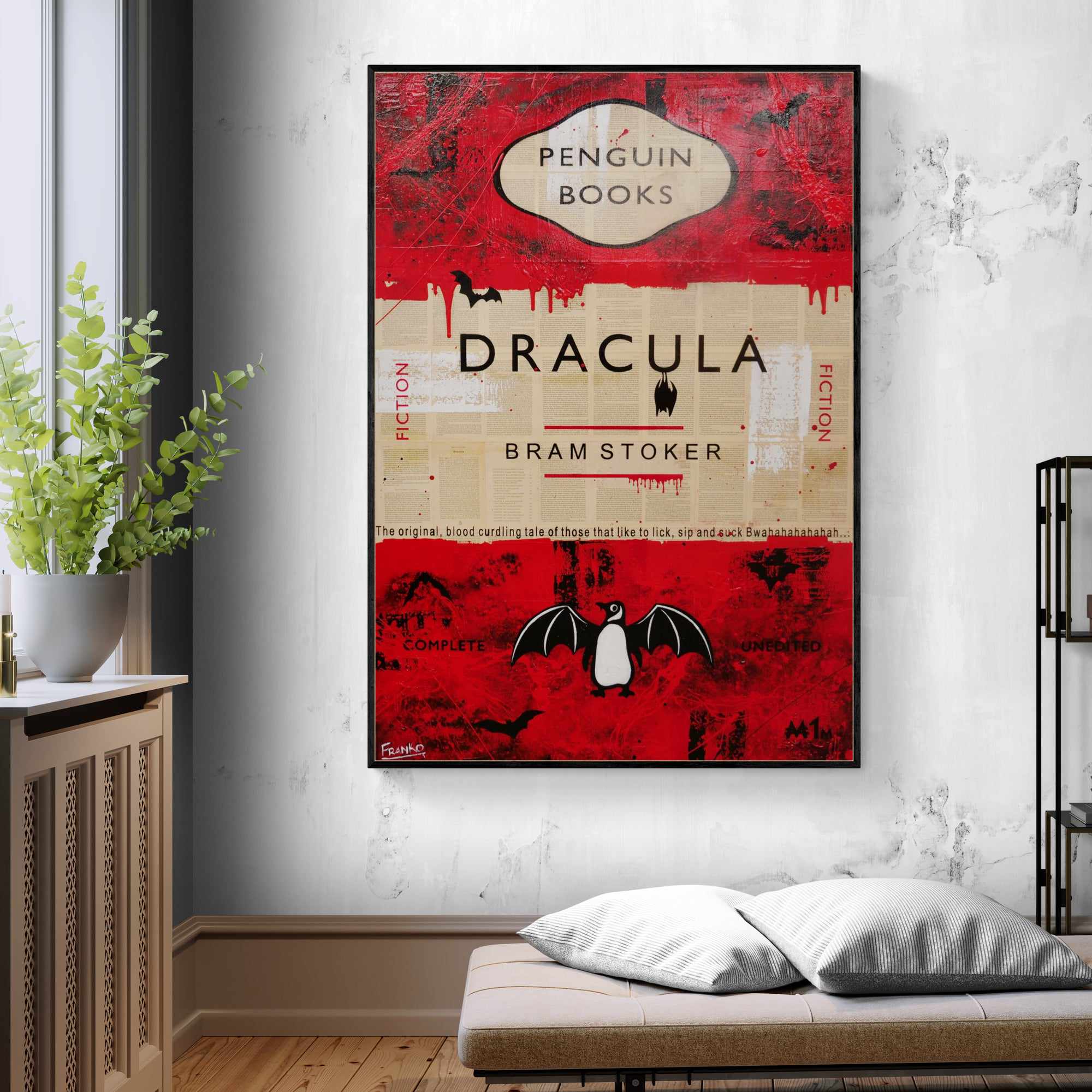 The Count 140cm x 100cm Dracula Urban Pop Book Club Painting-book club-[Franko]-[Artist]-[Australia]-[Painting]-Franklin Art Studio