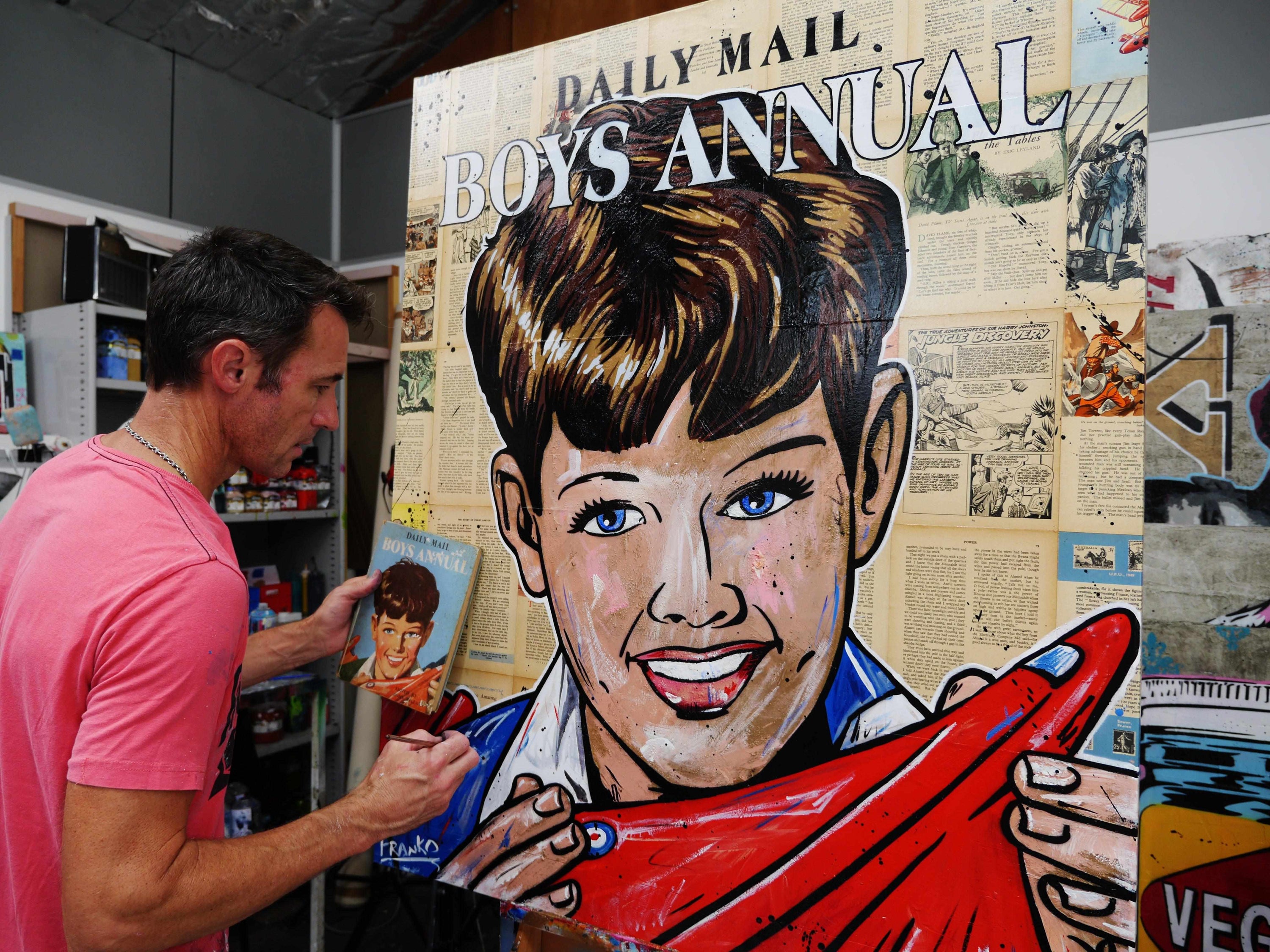 The Daily Mail 120cm x 100cm The Daily Mail Boys Annual Vintage Book Pop art Painting