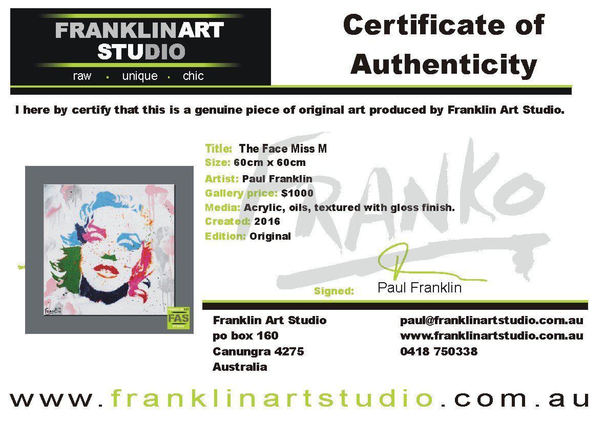 The Face Miss M 60cm x 60cm Marilyn Monroe Pop Art Painting (SOLD)-urban pop-[Franko Artist]-[Gold Coast]-[Brisbane]-[Huge]-Franklin Art Studio
