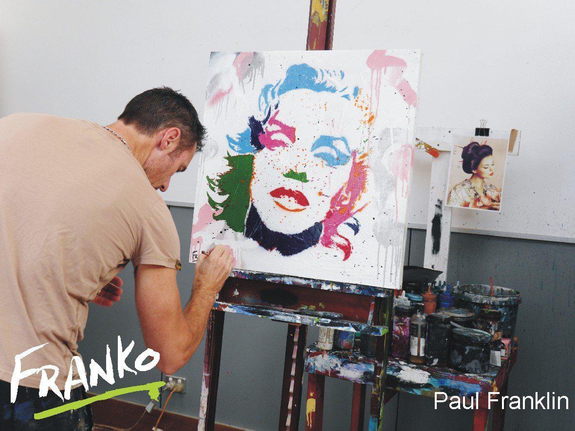 The Face Miss M 60cm x 60cm Marilyn Monroe Pop Art Painting (SOLD)-urban pop-[Franko Artist]-[Cheryl]-[Wendy]-[Gabriela]-Franklin Art Studio