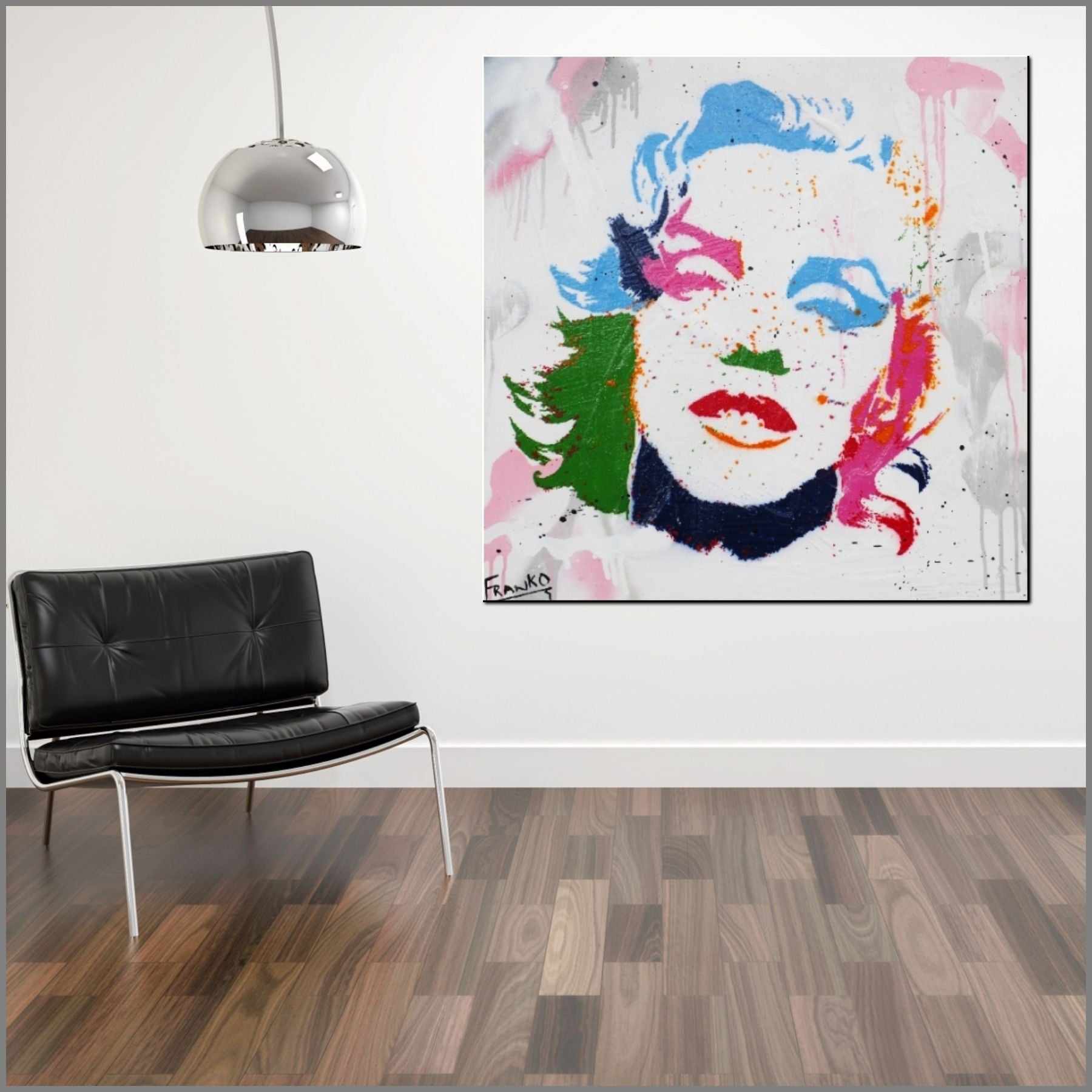 The Face Miss M 60cm x 60cm Marilyn Monroe Pop Art Painting (SOLD)-urban pop-Franko-[huge]-[Australian]-[best Selling]-Franklin Art Studio
