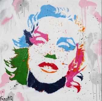 The Face Miss M 60cm x 60cm Marilyn Monroe Pop Art Painting (SOLD)-urban pop-[Franko ]-[Gallery]-[popular]-[Australia]-Franklin Art Studio