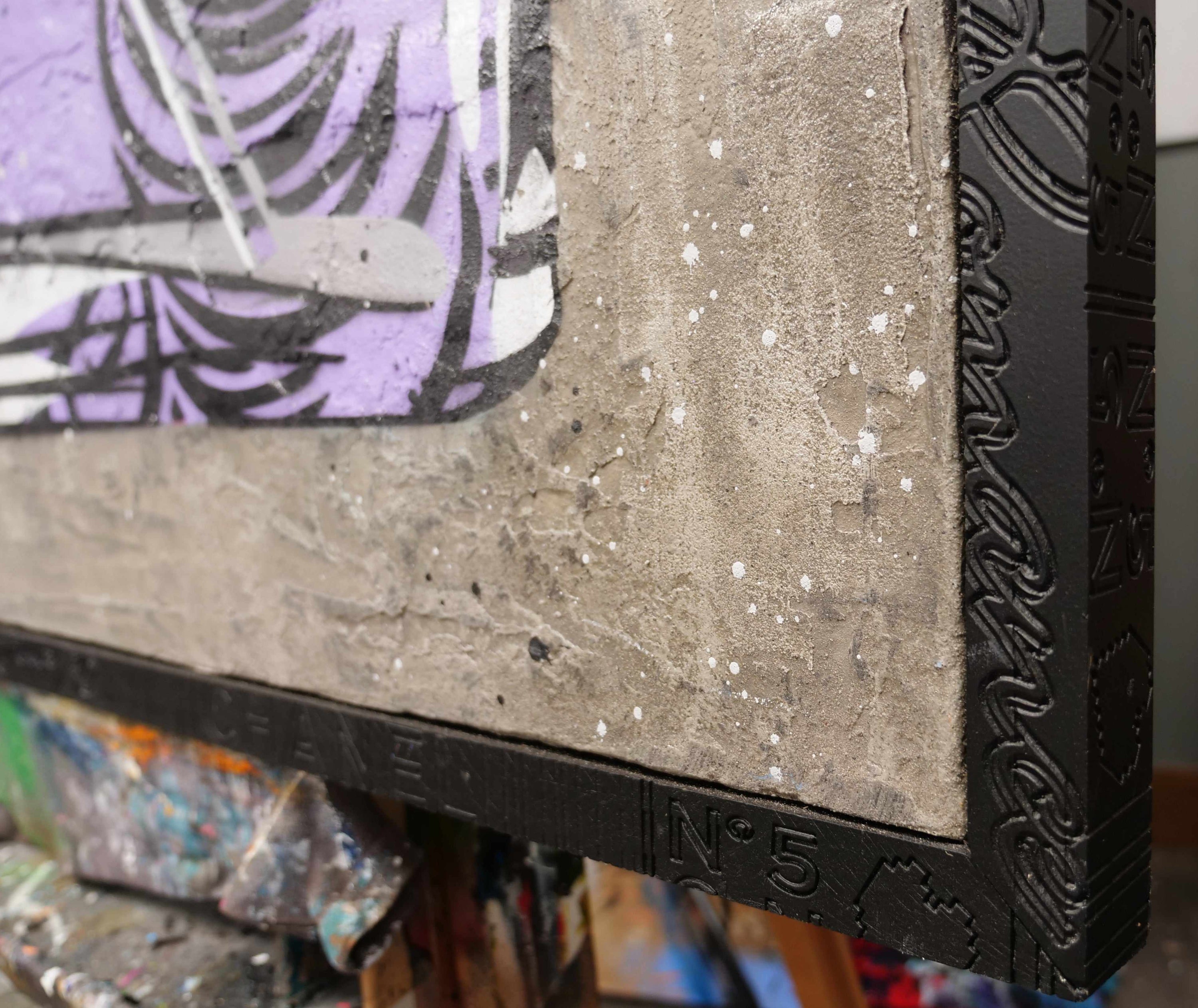 The Fragrance of Romance 120cm x 150cm Chanel Industrial Concrete Urban Pop Art Painting With Custom Etched Frame (SOLD)-concrete-[Franko]-[Artist]-[Australia]-[Painting]-Franklin Art Studio