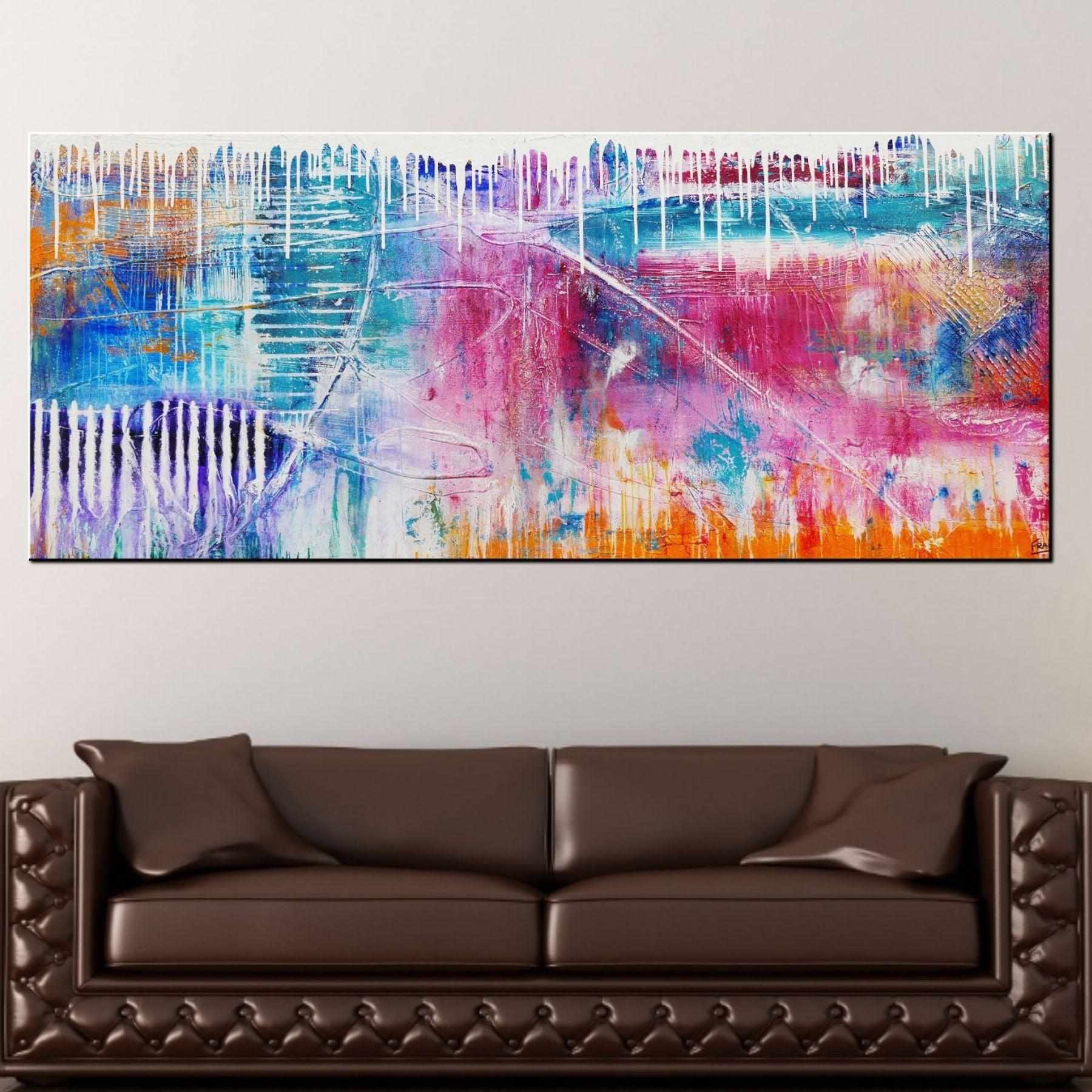 The Grungester 240cm x 100cm Colourful Textured Abstract Painting (SOLD)-abstract-Franko-[Franko]-[huge_art]-[Australia]-Franklin Art Studio