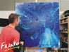The Liquid Rush 120cm x 120cm Blue Abstract Painting (SOLD)-abstract-Franko-[franko_artist]-[Art]-[interior_design]-Franklin Art Studio