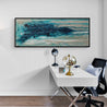 The Malted Southern 160cm x 60cm Cream Blue Textured Abstract Painting-Abstract-Franko-[franko_art]-[beautiful_Art]-[The_Block]-Franklin Art Studio