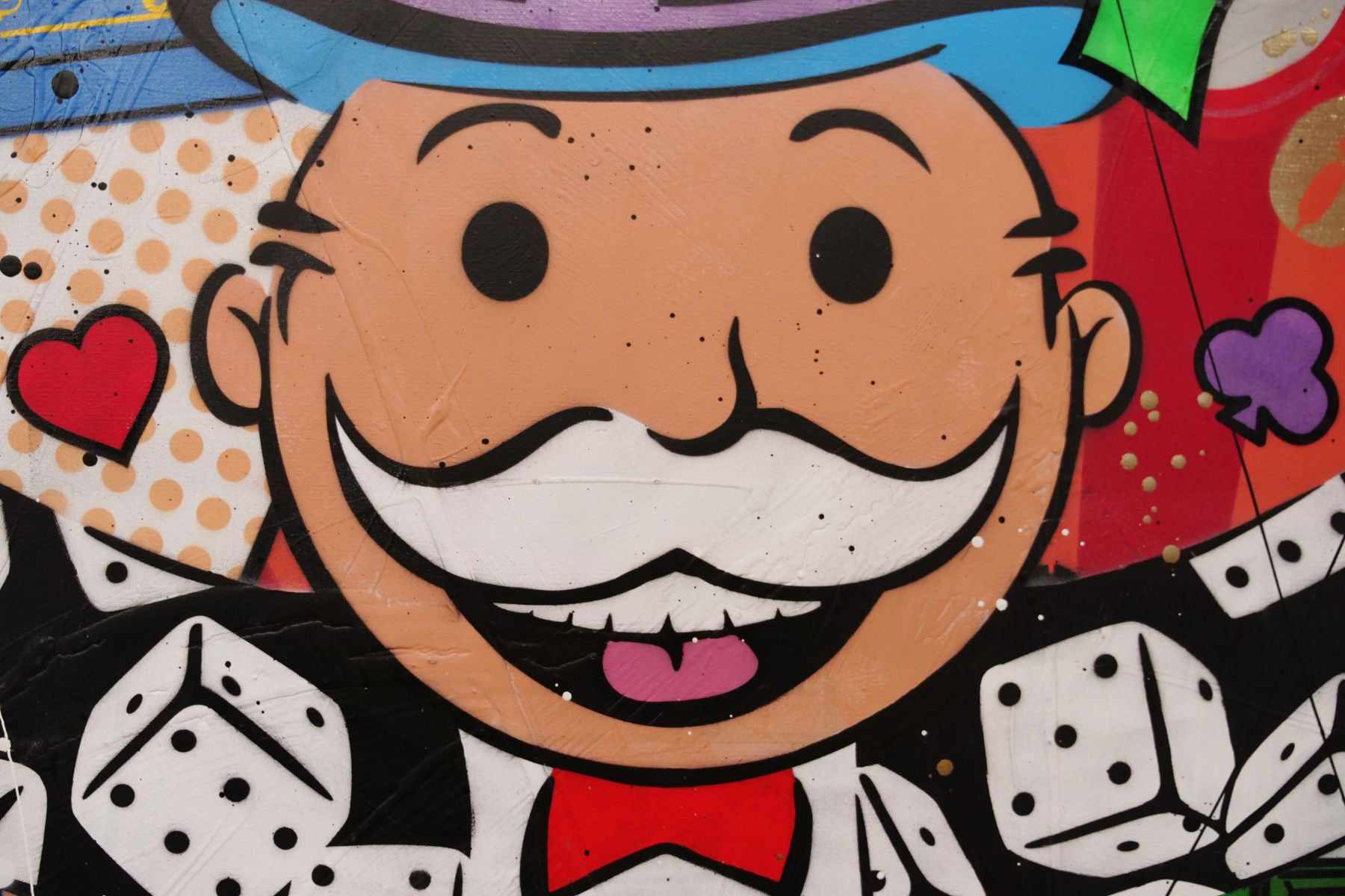The Monopoly Gambler 250cm x 150cm Monopoly Man Textured Urban Pop Art Painting (SOLD)