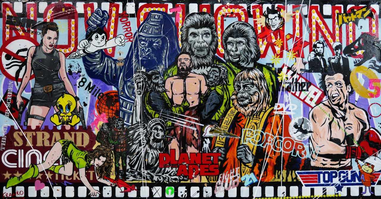 The Planet 190cm x 100cm Cinema Movies Planet of the Apes Textured Urban Pop Art Painting (SOLD)-urban pop-Franko-[Franko]-[Australia_Art]-[Art_Lovers_Australia]-Franklin Art Studio