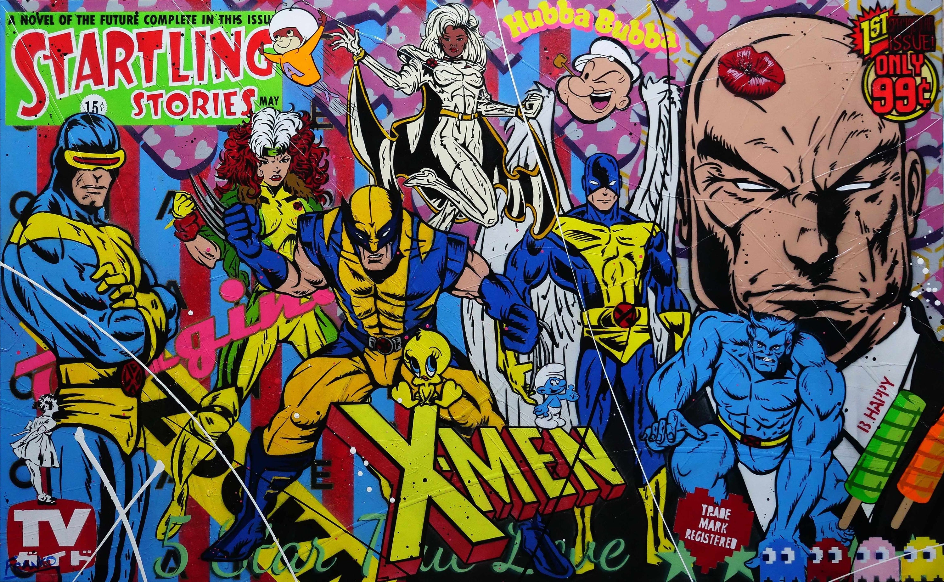 The Uncanny X-Men 160cm x 100cm X-Men Textured Urban Pop Art Painting (SOLD)-Urban Pop Art-Franko-[Franko]-[Australia_Art]-[Art_Lovers_Australia]-Franklin Art Studio