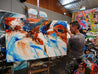 The West Coast 160cm x 100cm Orange Blue Textured Abstract Painting-Abstract-Franko-[franko_art]-[beautiful_Art]-[The_Block]-Franklin Art Studio
