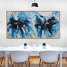 Midnight Ice 190cm x 100cm Blue White Textured Abstract Painting-Abstract-Franko-[huge]-[Australian]-[best Selling]-Franklin Art Studio