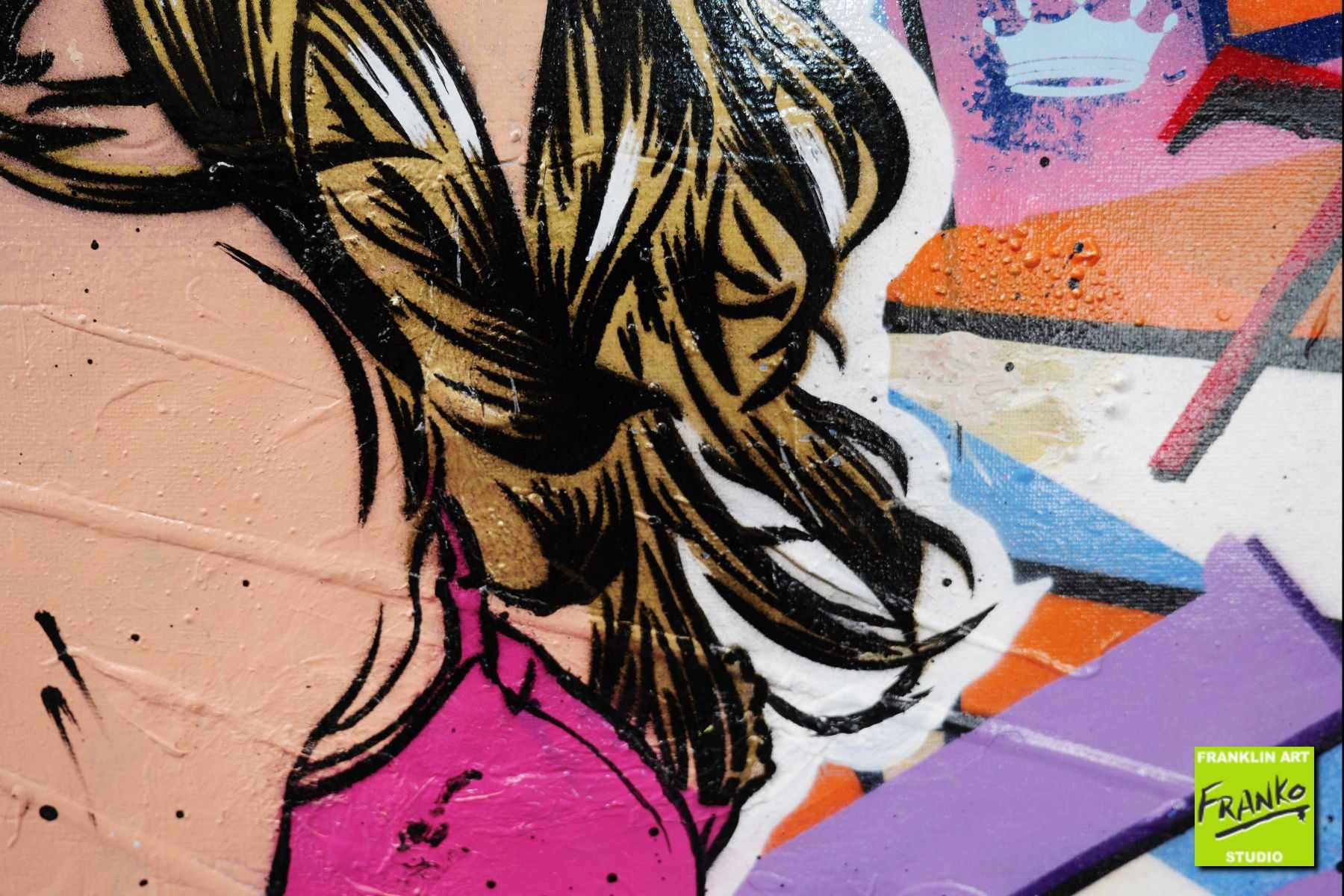 Tiara 160cm x 60cm Textured Urban Pop Art Painting (SOLD)