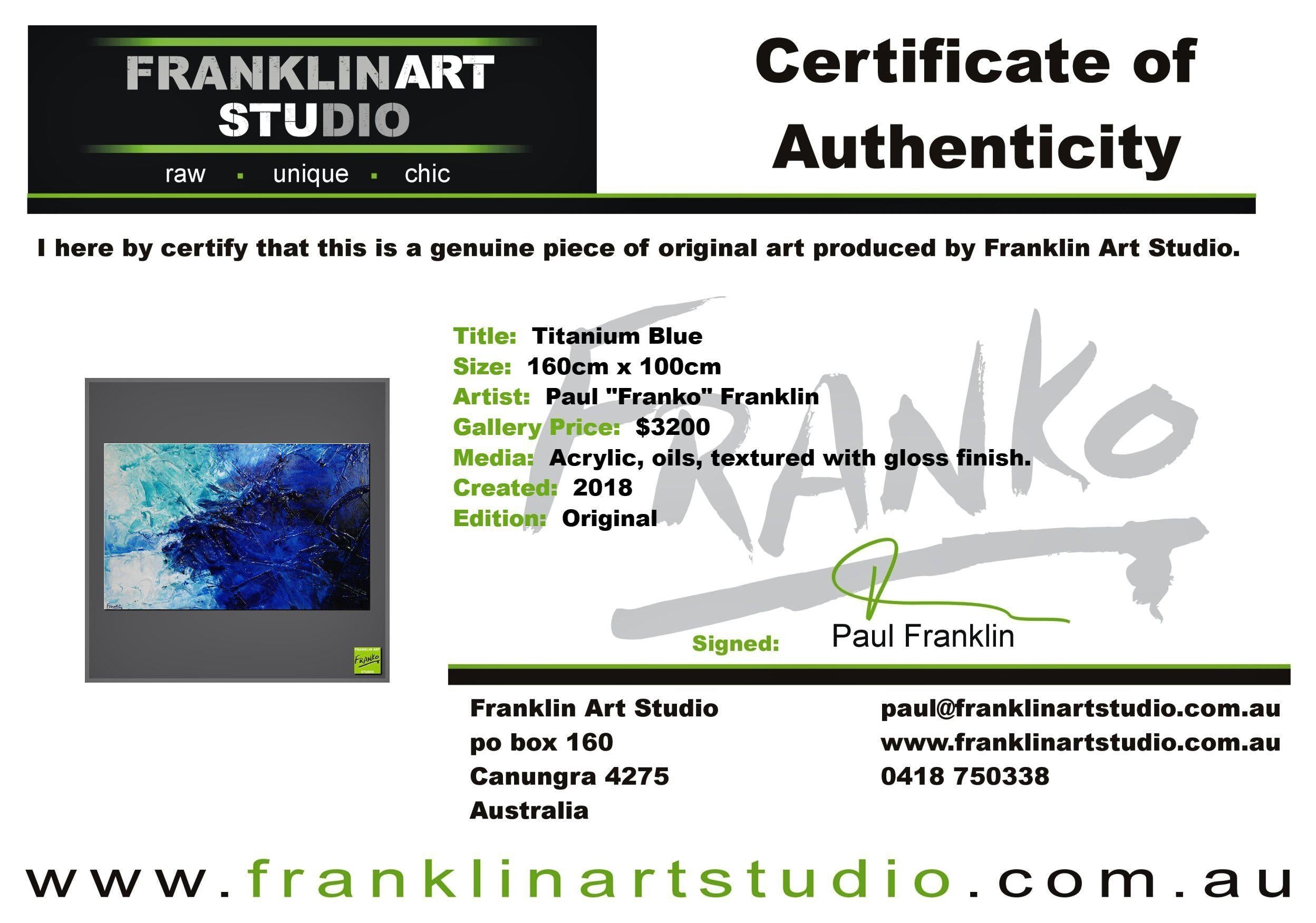 Titanium Blue 160cm x 100cm Blue White Textured Abstract Painting (SOLD)-Abstract-Franko-[franko_art]-[beautiful_Art]-[The_Block]-Franklin Art Studio
