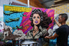 To The Plane 160cm x 100cm Comic Woman Textured Urban Pop Art Painting (SOLD)-Urban Pop Art-Franko-[franko_artist]-[Art]-[interior_design]-Franklin Art Studio