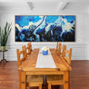 The Blue 270cm x 120cm Black Blue White Textured Abstract Painting (SOLD)-Abstract-Franko-[huge]-[Australian]-[best Selling]-Franklin Art Studio