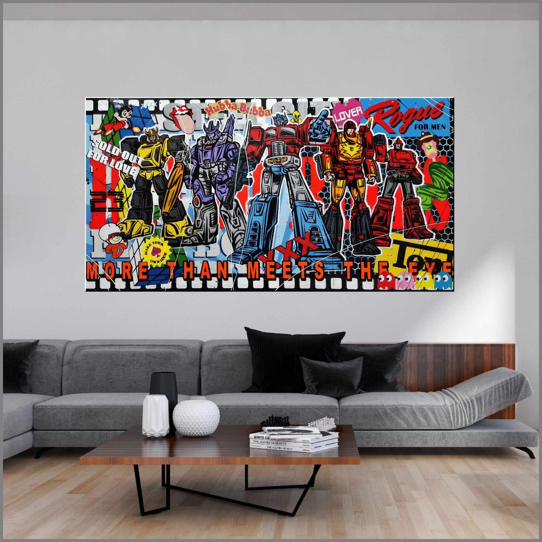 Transforming 190cm x 100cm Transformers Textured Urban Pop Art Painting (SOLD)-Urban Pop Art-Franko-[huge]-[Australian]-[best Selling]-Franklin Art Studio