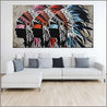 Triplex 190cm x 100cm Indian Headdress Textured Urban Pop Art Painting (SOLD)-concrete-Franko-[huge]-[Australian]-[best Selling]-Franklin Art Studio