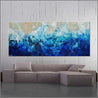 Turquoise Reef 240cm x 100cm Blue Cream Textured Abstract Painting (SOLD)-Abstract-Franko-[Franko]-[huge_art]-[Australia]-Franklin Art Studio