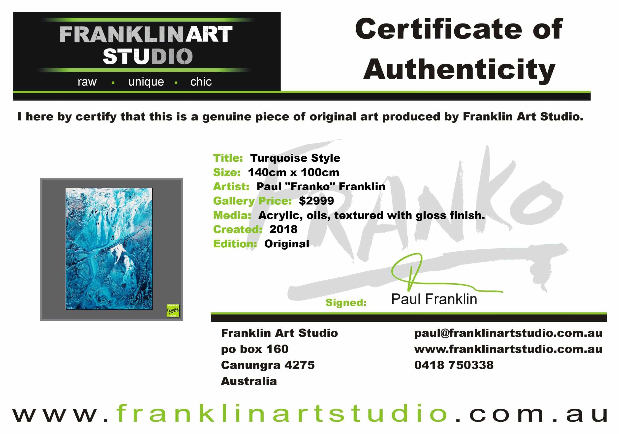 Turquoise Style 140cm x 100cm Blue White Textured Abstract Painting (SOLD)-Abstract-Franko-[franko_art]-[beautiful_Art]-[The_Block]-Franklin Art Studio