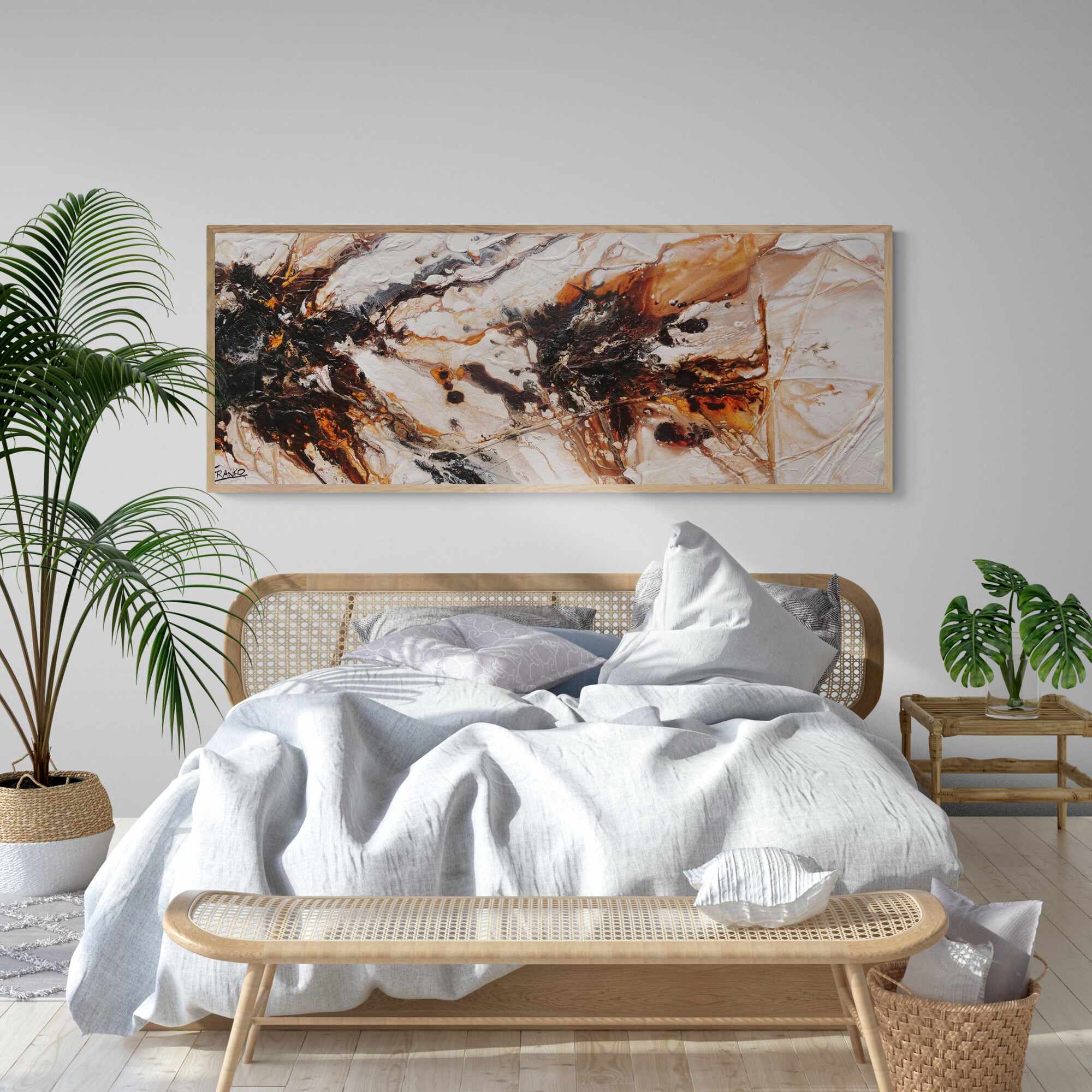 Umber Oxide 160cm x 60cm Rust Oxide White Textured Abstract Painting-Abstract-[Franko]-[Australian]-[Popular]-[Best Selling]-Franklin Art Studio