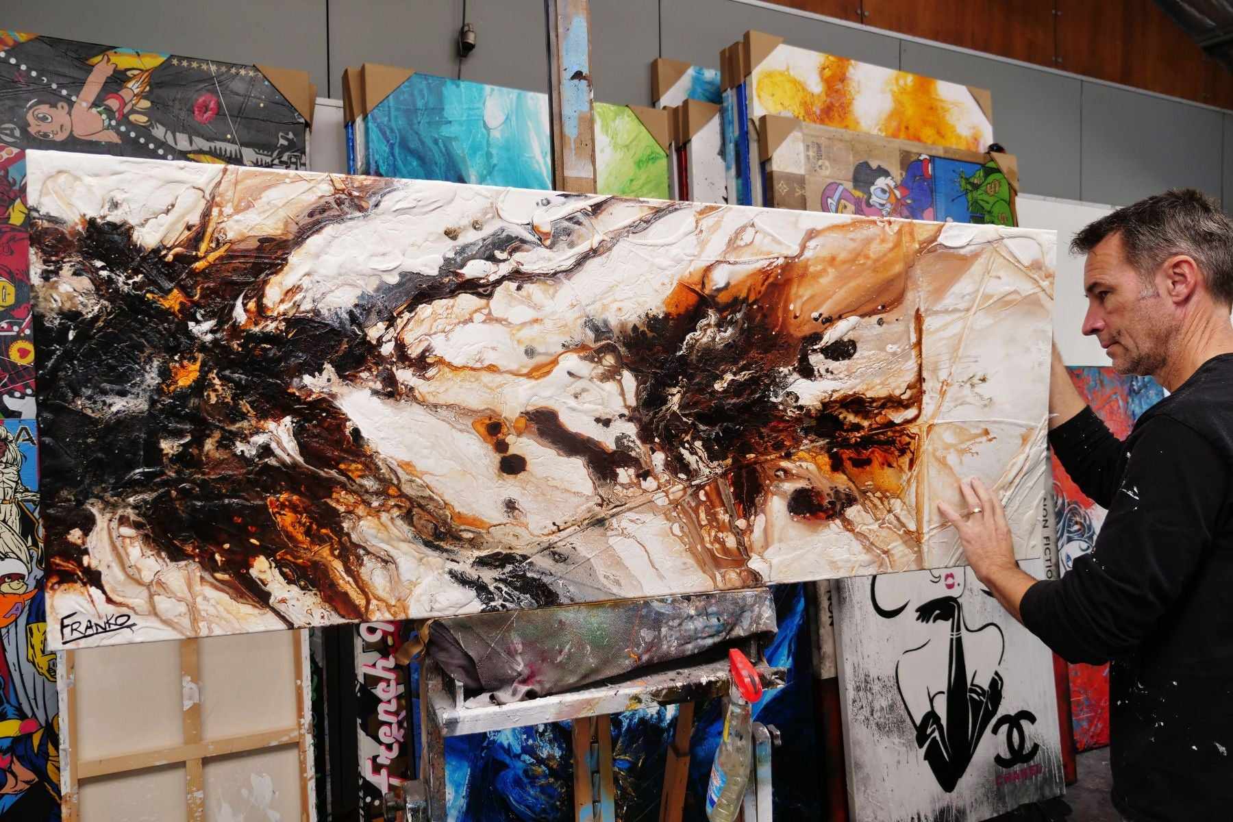 Umber Oxide 160cm x 60cm Rust Oxide White Textured Abstract Painting