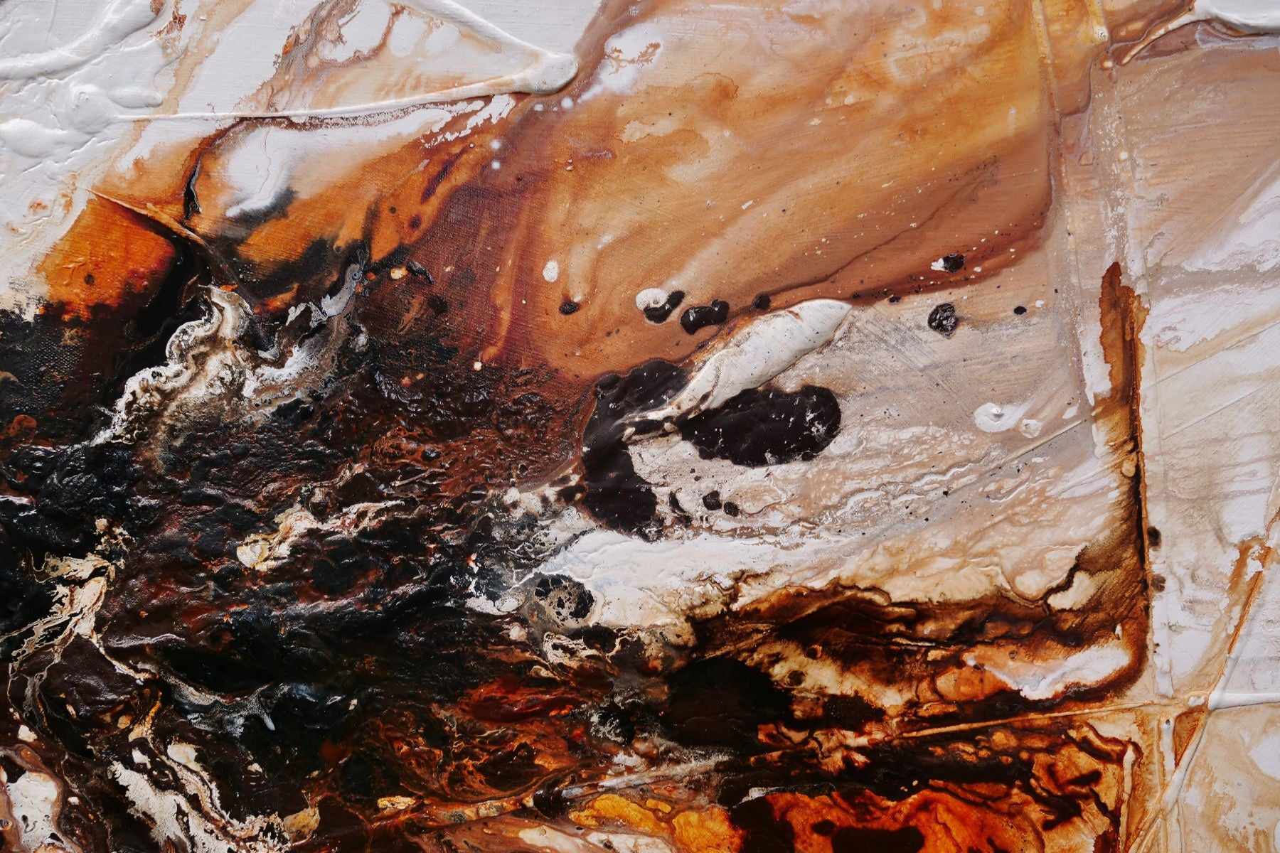 Umber Oxide 160cm x 60cm Rust Oxide White Textured Abstract Painting