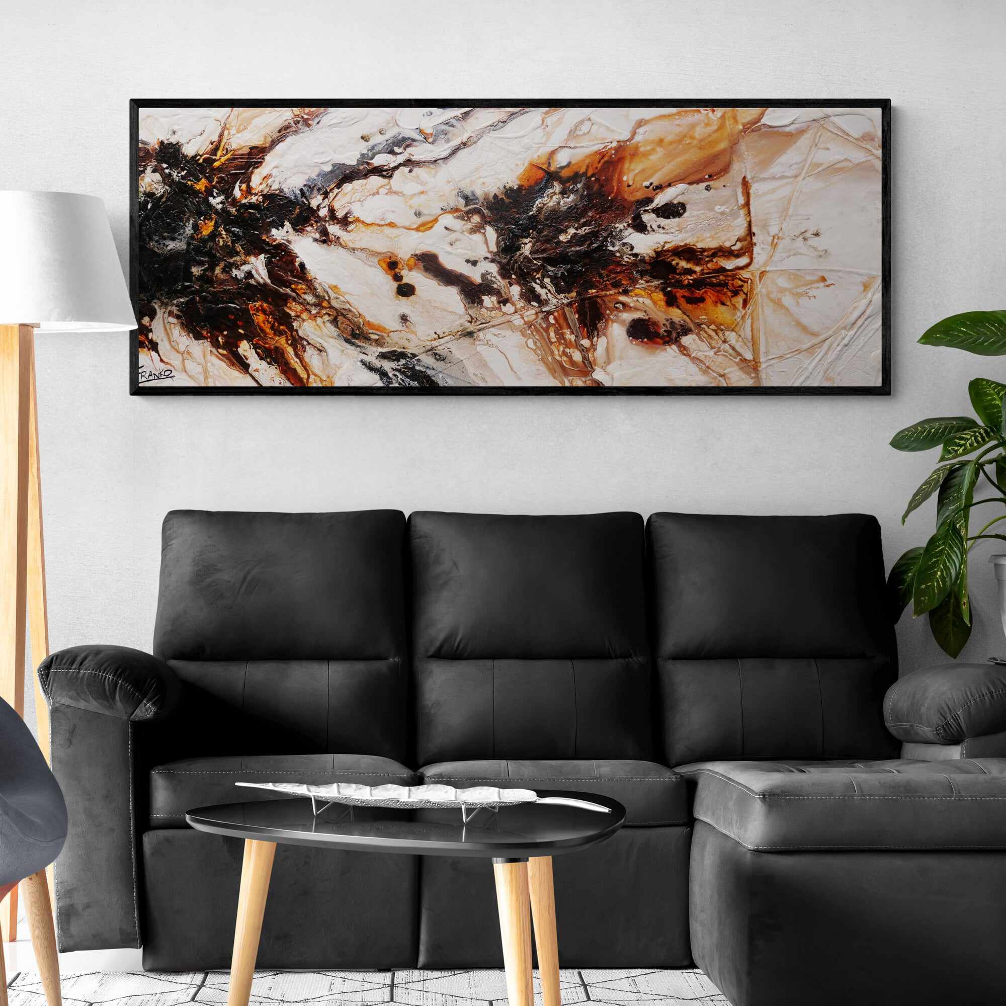 Umber Oxide 160cm x 60cm Rust Oxide White Textured Abstract Painting-Abstract-[Franko]-[Artist]-[Australia]-[Painting]-Franklin Art Studio