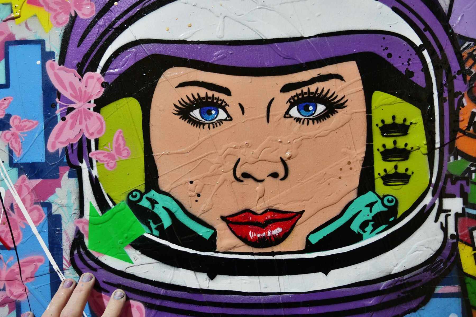 United Colours of Love 240cm x 100cm Space Cadets Textured Urban Pop Art Painting-huge-Australian artist-Franko-Franklin Art Studio