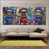 United Colours of Love 240cm x 100cm Space Cadets Textured Urban Pop Art Painting (SOLD)-urban pop-Franko-[Franko]-[huge_art]-[Australia]-Franklin Art Studio