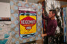 Vegemite Might 120cm x 100cm Vegemite Textured Urban Pop Art Painting (SOLD)-concrete-[Franko Artist]-[Gold Coast]-[Brisbane]-[Huge]-Franklin Art Studio