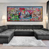 Vintage Enforcer 240cm x 100cm Graffiti Textured Urban Pop Art Painting-Urban Pop Art-[Franko]-[Australian]-[Popular]-[Best Selling]-Franklin Art Studio